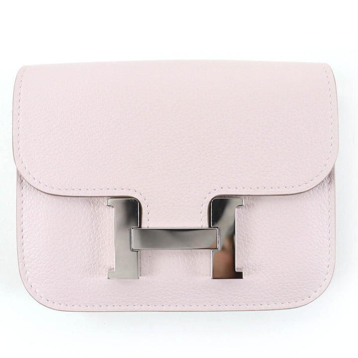 Great HERMES Bifold Wallet Constance Slim Wallet Evercolor Leather Women