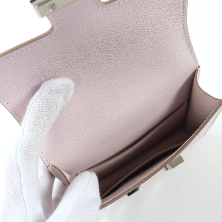 Great HERMES Bifold Wallet Constance Slim Wallet Evercolor Leather Women