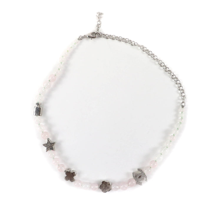Excellent CHANEL Necklace White pink ー Women B25P