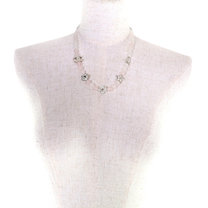 Excellent CHANEL Necklace White pink ー Women B25P