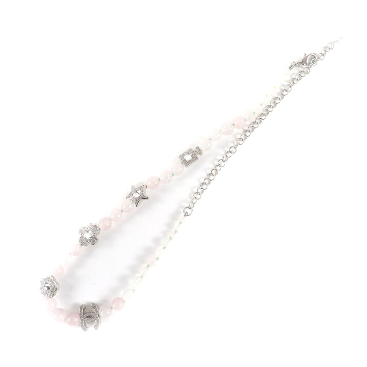 Excellent CHANEL Necklace White pink ー Women B25P
