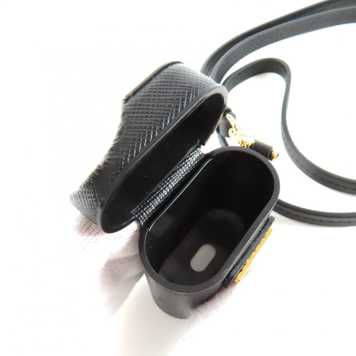 優れたPRADAその他のアクセサリーAirpodsケースブラックサフィアーノレザー1ZD002