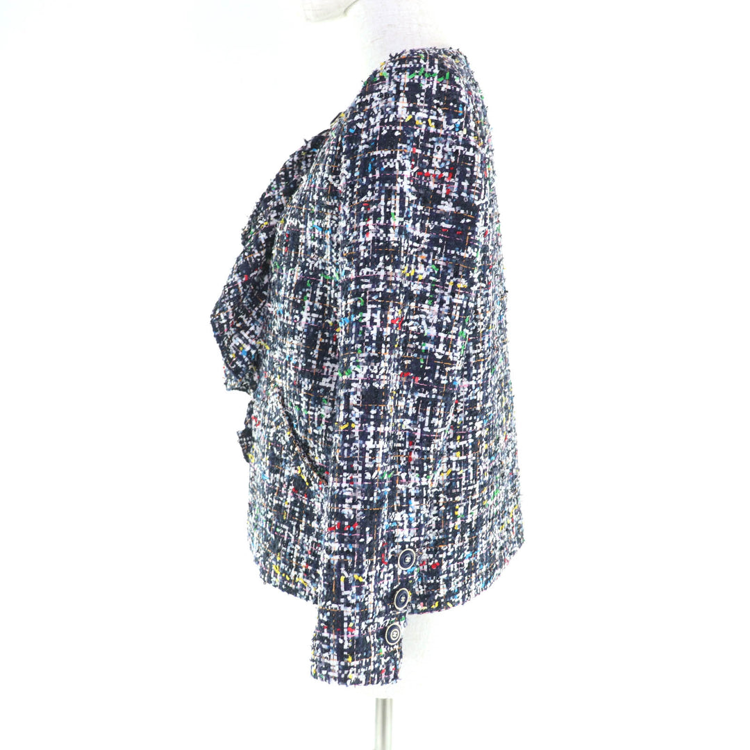 新品 CHANEL ノーカラージャケット マルチポリエステル レディース 34 P62686