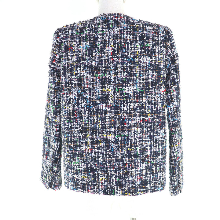 新品 CHANEL ノーカラージャケット マルチポリエステル レディース 34 P62686