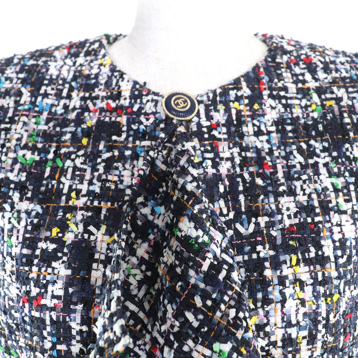 新品 CHANEL ノーカラージャケット マルチポリエステル レディース 34 P62686
