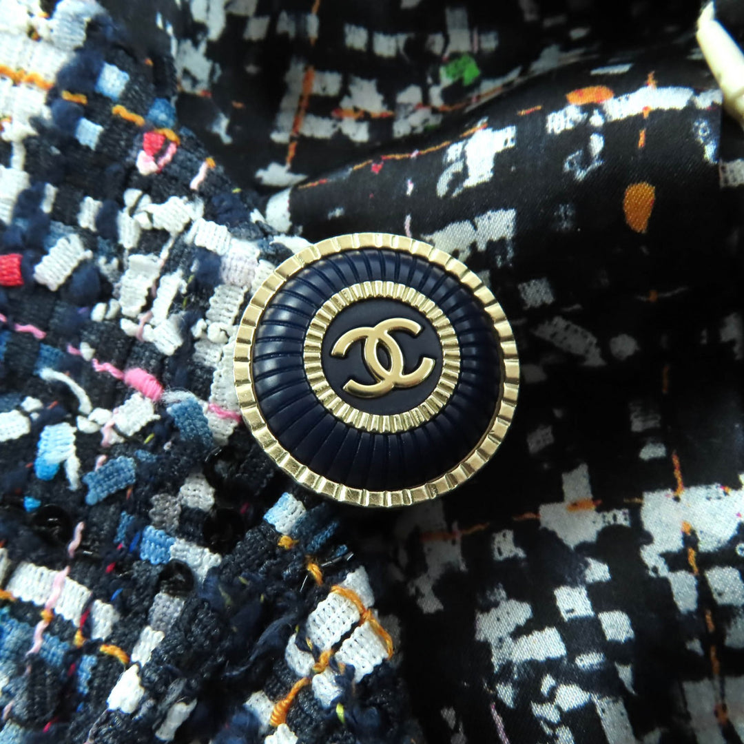 新品 CHANEL ノーカラージャケット マルチポリエステル レディース 34 P62686