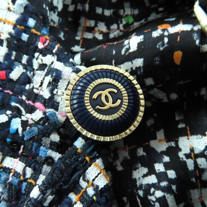 新品 CHANEL ノーカラージャケット マルチポリエステル レディース 34 P62686