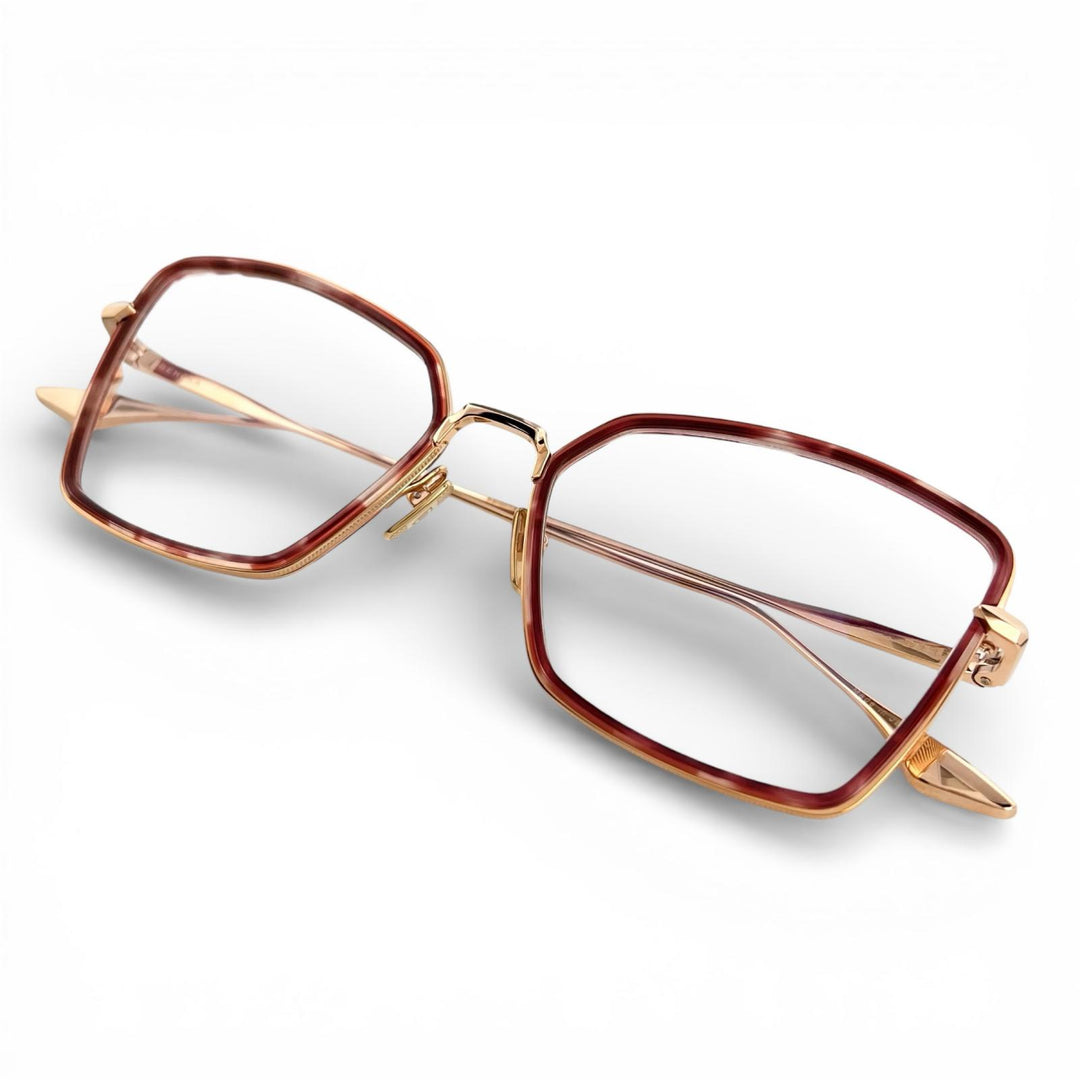 Excellent DITA Glasses BEHCKA Square Rose gold titanium Women DTX196