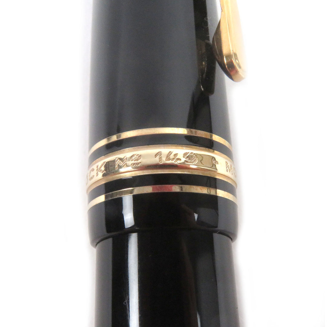 優良 モンブラン 万年筆 マイスターシュテュック 149 キャップ式 ブラックゴールド 14C メンズ