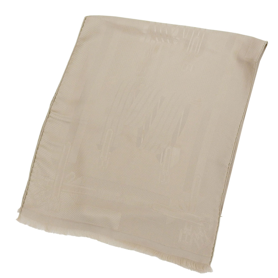 Pristine HERMES Stall LES SANGLES beige silk Women HTH2504