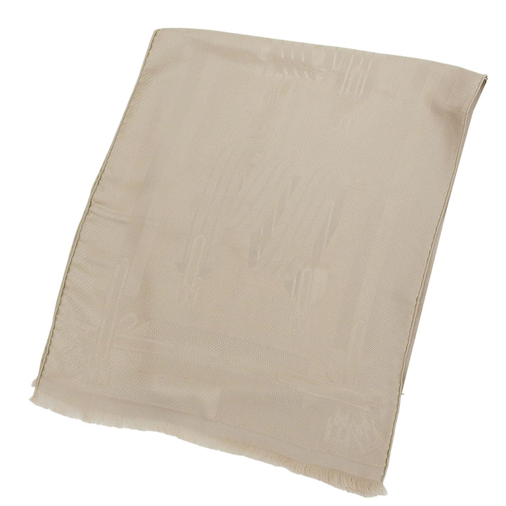 Pristine HERMES Stall LES SANGLES beige silk Women HTH2504