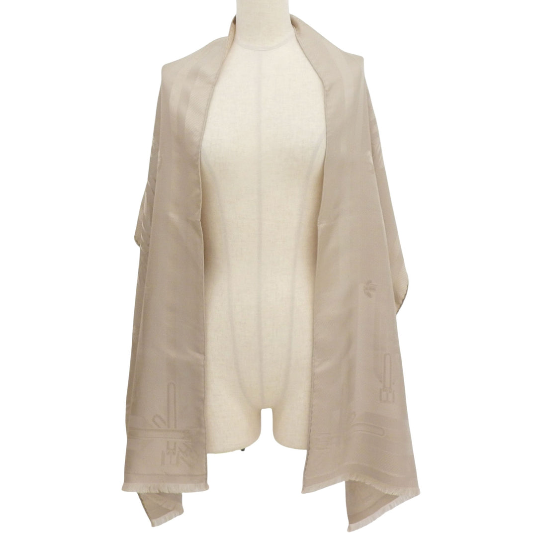 Pristine HERMES Stall LES SANGLES beige silk Women HTH2504