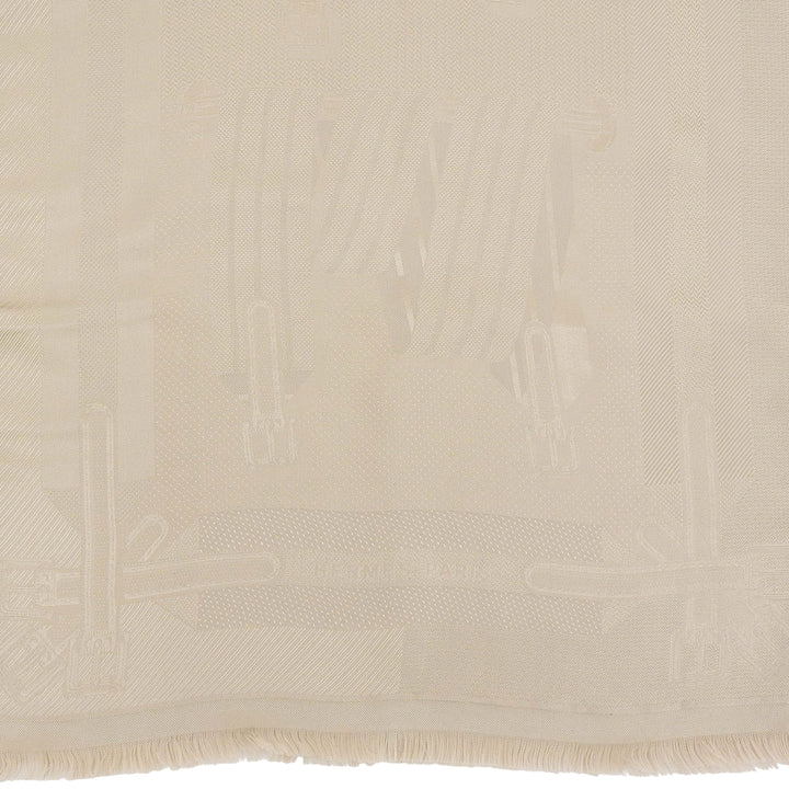 Pristine HERMES Stall LES SANGLES beige silk Women HTH2504