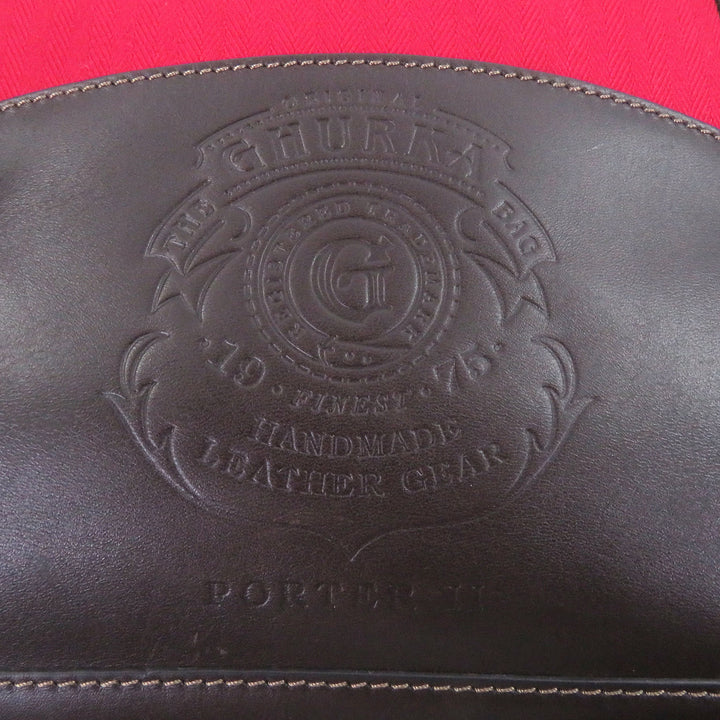 Very Good GHURKA Tote Bag Logo embossed large size Red canvas mens