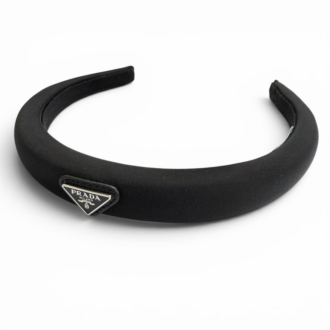 Great PRADA Katyusha Triangle Logo Re-Nyron Headband Hair Accessory 1IH020