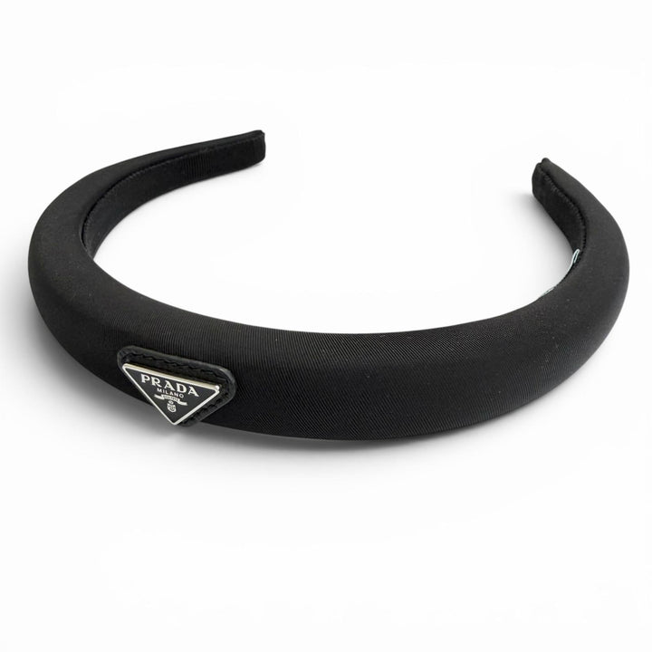 Great PRADA Katyusha Triangle Logo Re-Nyron Headband Hair Accessory 1IH020