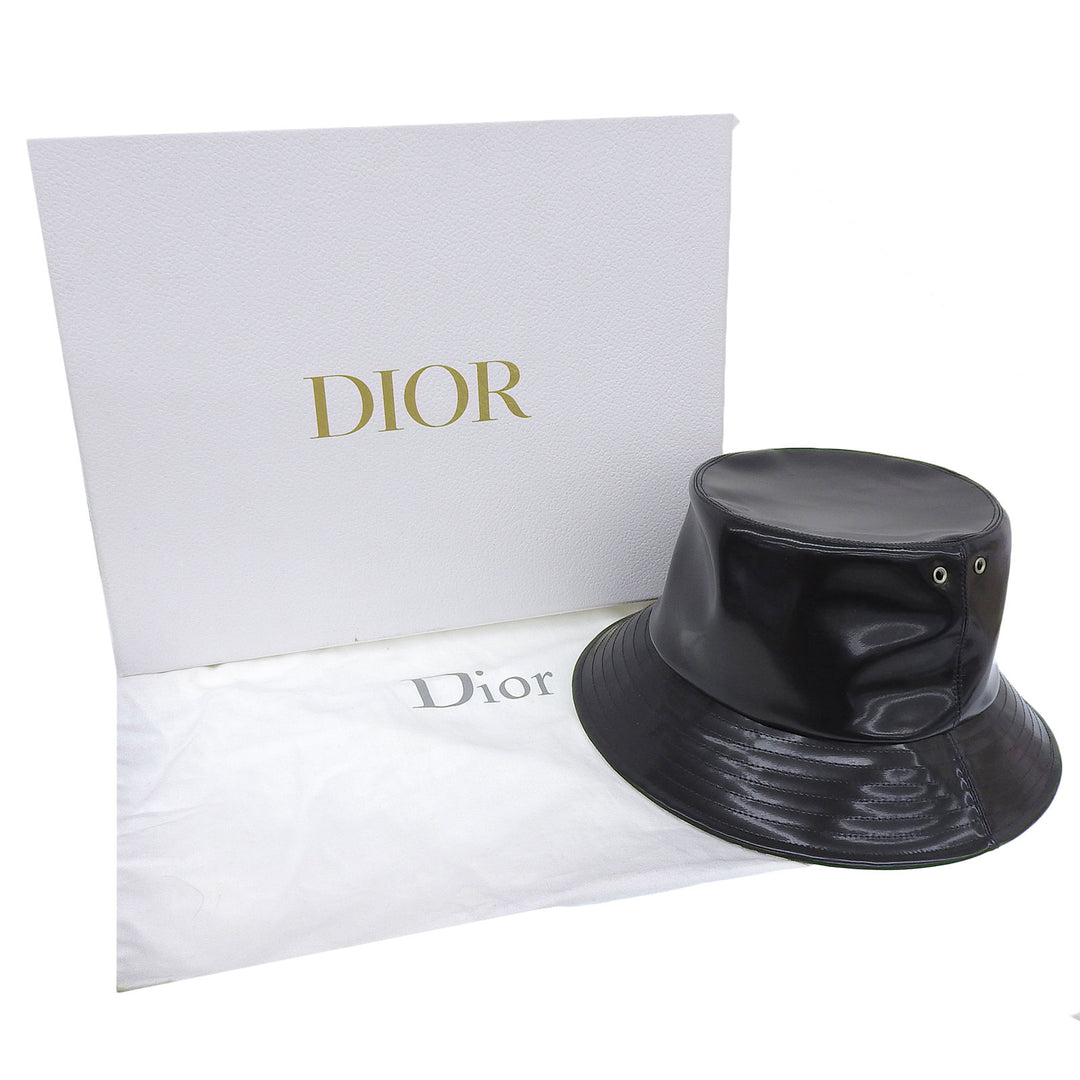 Excellent Christian Dior hat black Polyurethane Women 57 95TDD923G135