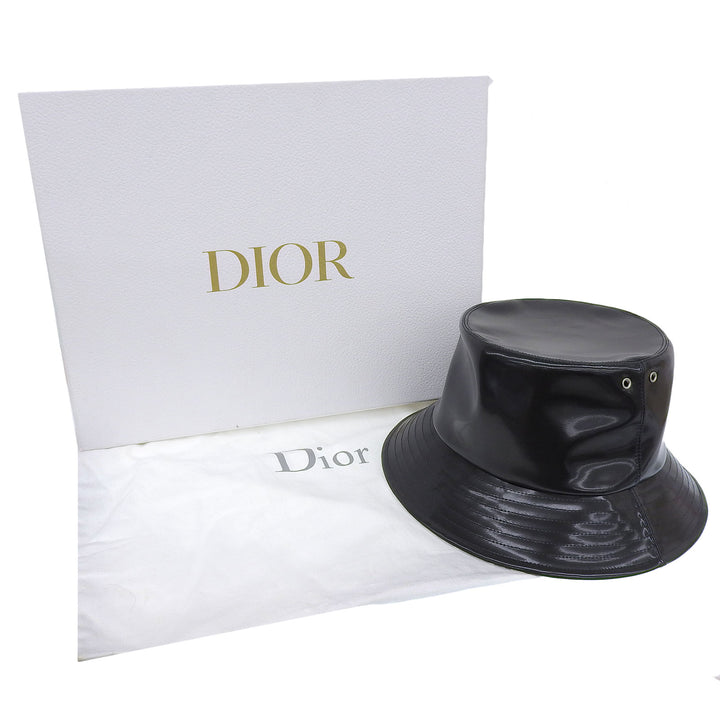 Excellent Christian Dior hat black Polyurethane Women 57 95TDD923G135