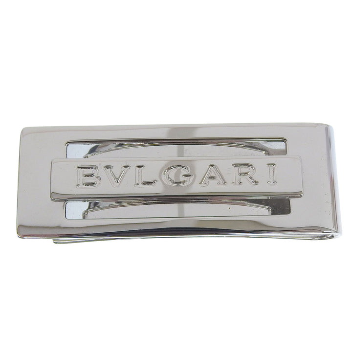 Excellent BVLGARI Money clip With logo bill clip Silver SV925 mens 34895