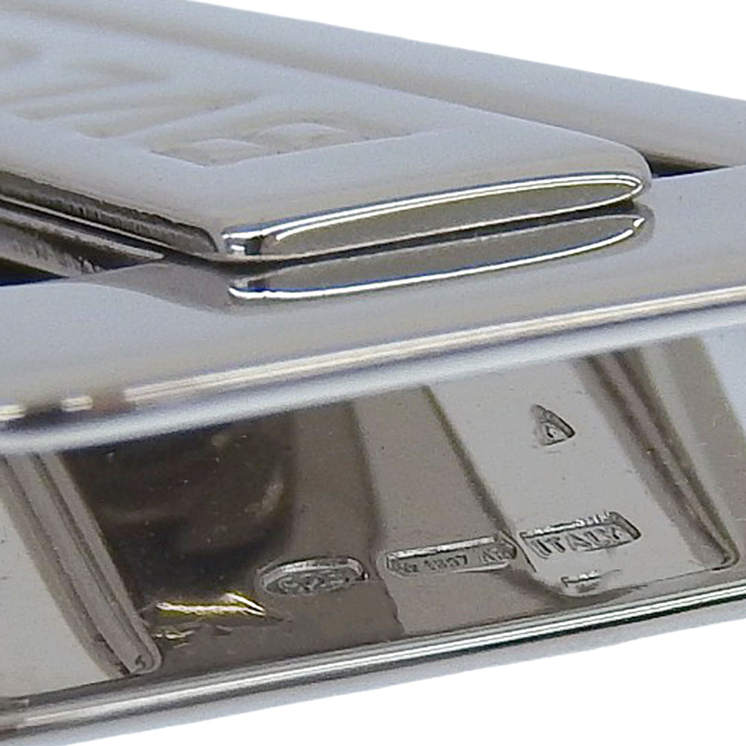 Excellent BVLGARI Money clip With logo bill clip Silver SV925 mens 34895