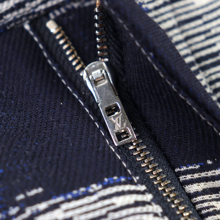 素晴らしい LOUIS VUITTON パンツ ダミエロゴ刺繍 ワークウェア ウール メンズ 50 HQP08W