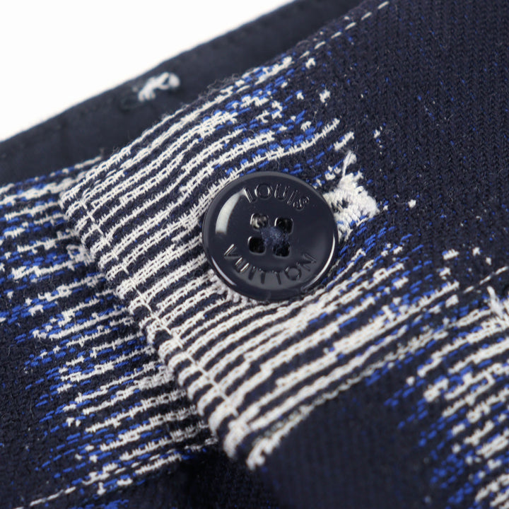素晴らしい LOUIS VUITTON パンツ ダミエロゴ刺繍 ワークウェア ウール メンズ 50 HQP08W