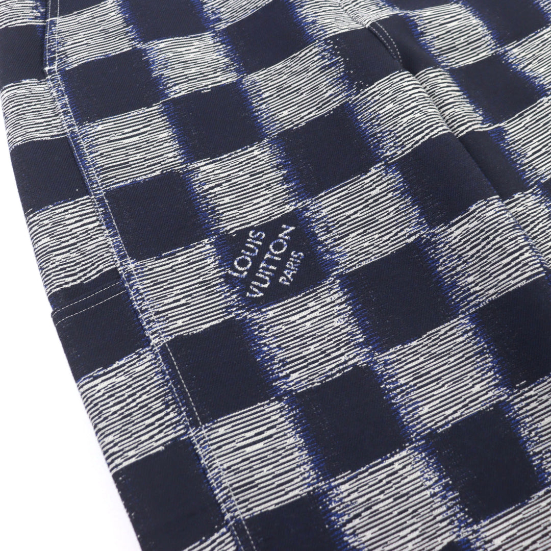 素晴らしい LOUIS VUITTON パンツ ダミエロゴ刺繍 ワークウェア ウール メンズ 50 HQP08W