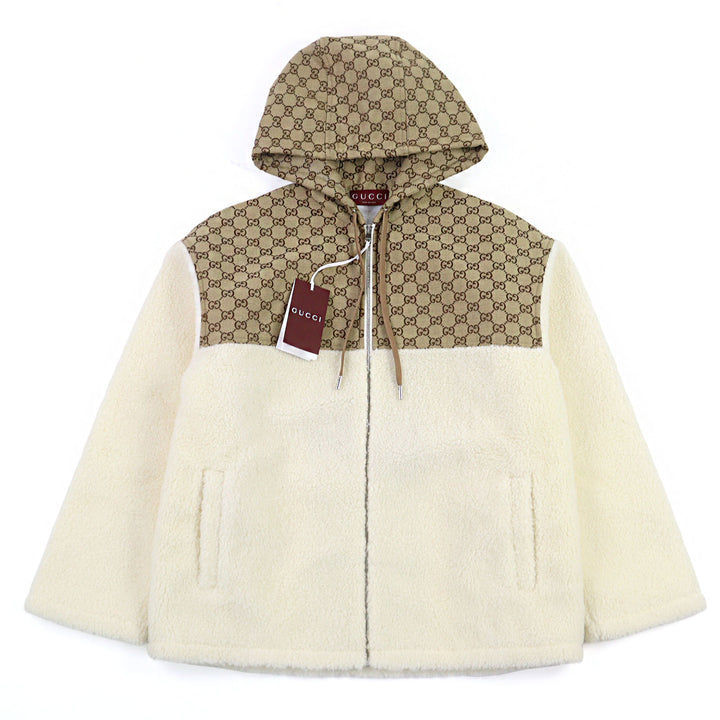 新品 GUCCI ジャケット GGインターシャ パッド入りウールフリースブルゾン ウール メンズ S 798503