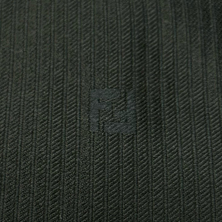Great FENDI Pants FF logo all-over print half black cotton mens 46 FB0521