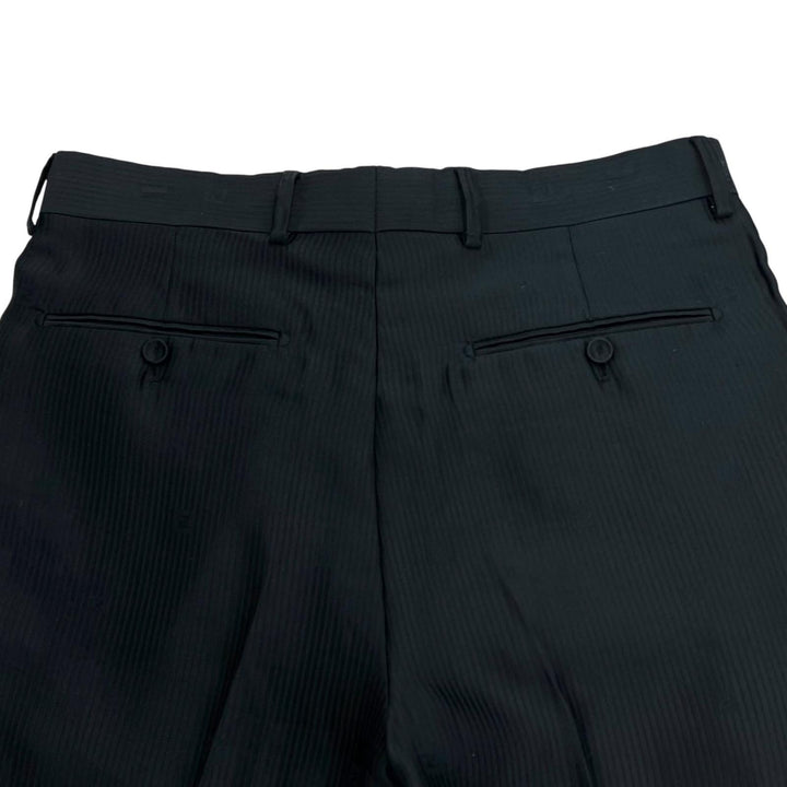Great FENDI Pants FF logo all-over print half black cotton mens 46 FB0521