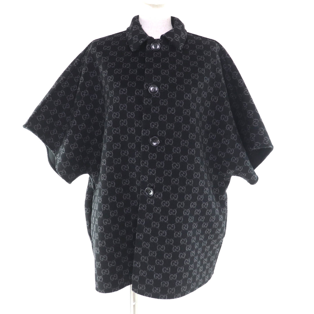 新品 GUCCI コート ブラック ウール レディース 38 789960