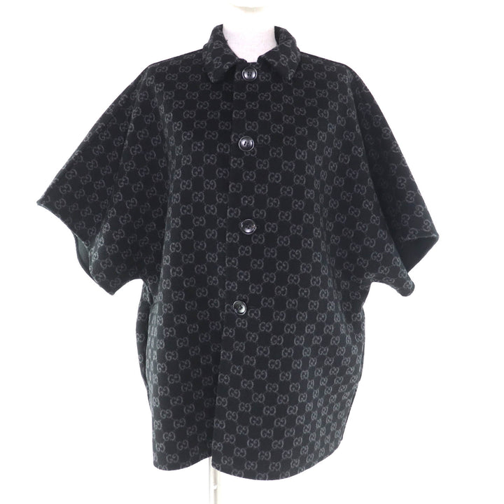 新品 GUCCI コート ブラック ウール レディース 38 789960