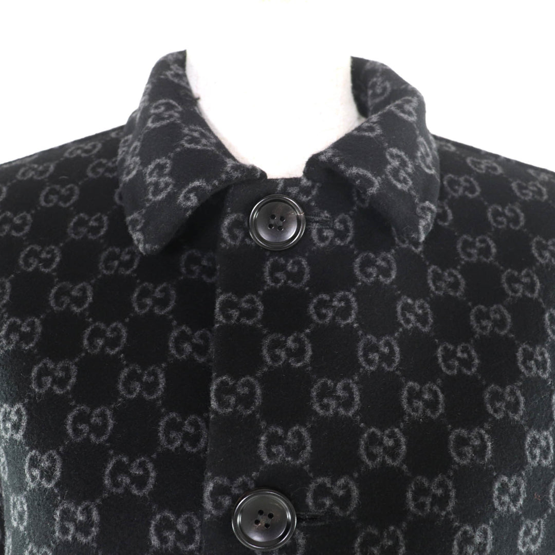 新品 GUCCI コート ブラック ウール レディース 38 789960