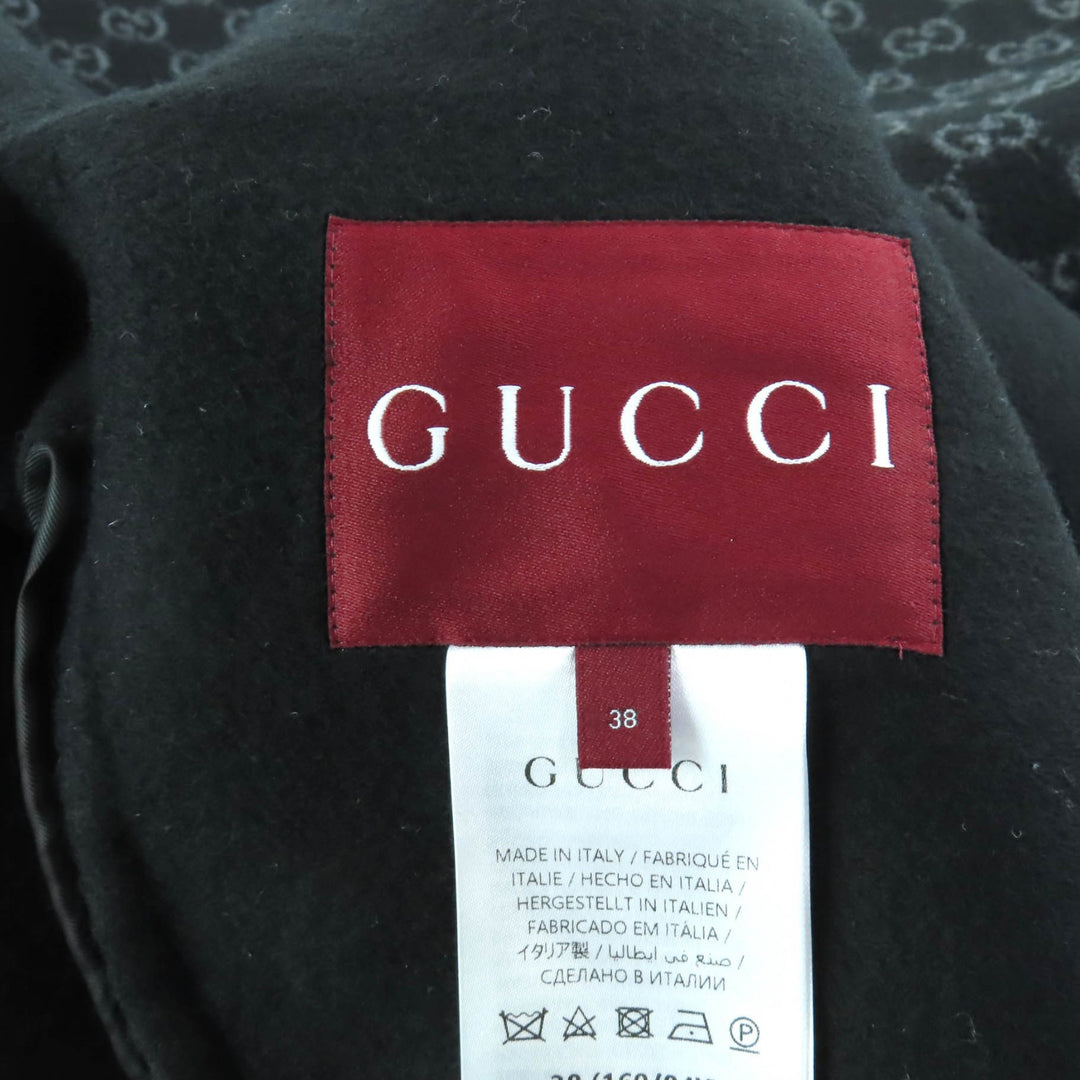 新品 GUCCI コート ブラック ウール レディース 38 789960