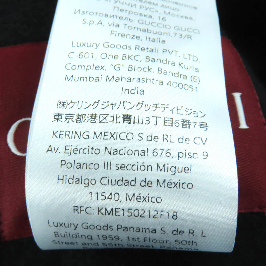 新品 GUCCI コート ブラック ウール レディース 38 789960