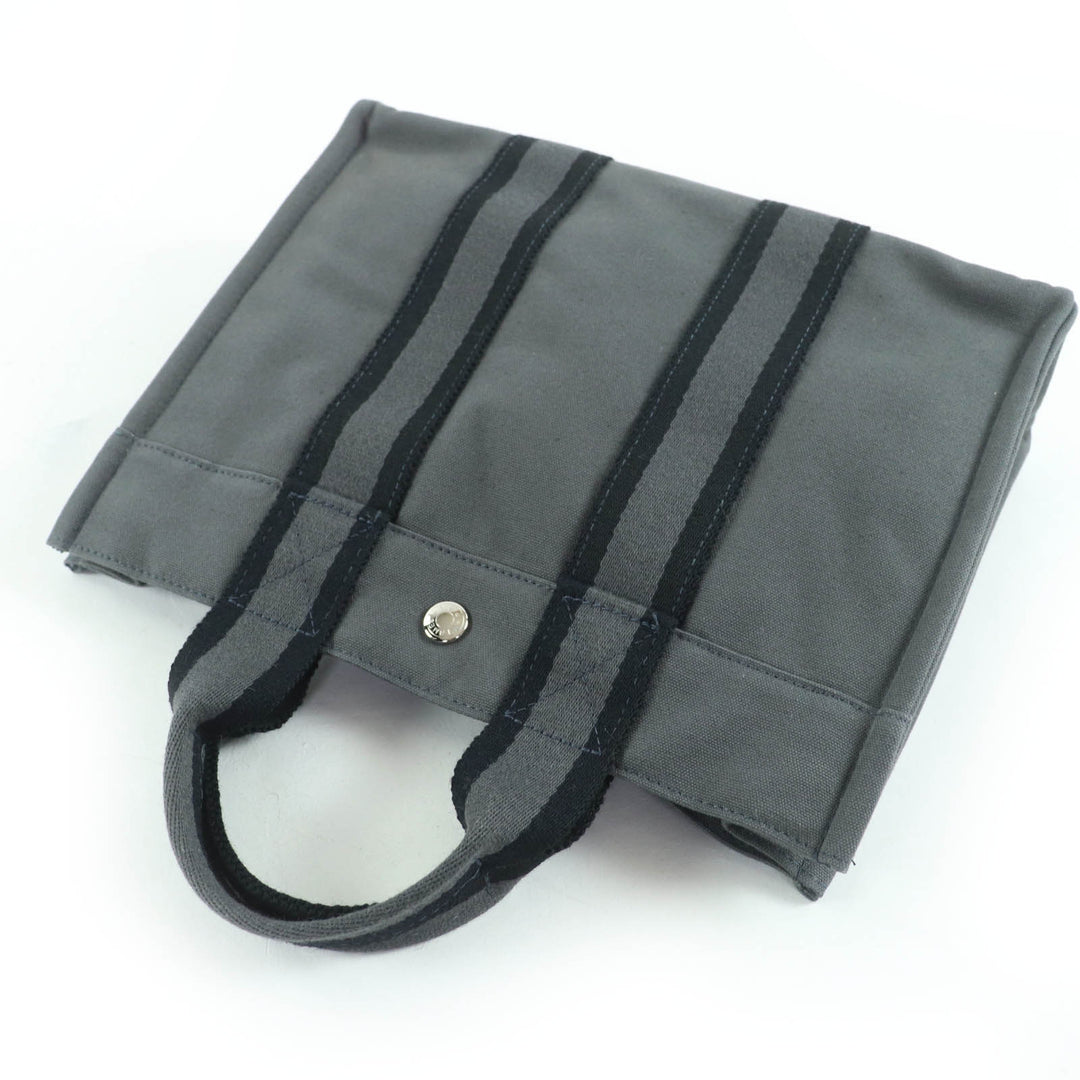 HERMES ハンドバッグ フールトゥ PM セリエ メタル トートバッグ グレー コットン レディース