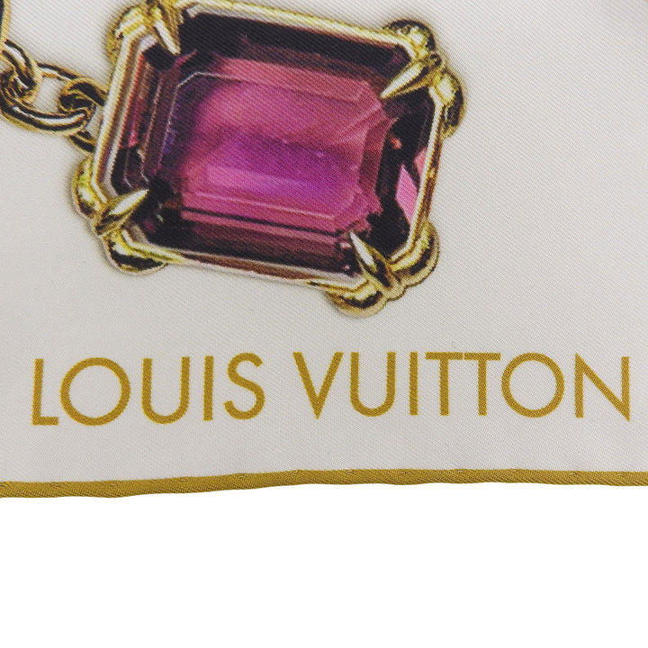 Excellent LOUIS VUITTON scarf Heirloom White system silk Women M96694
