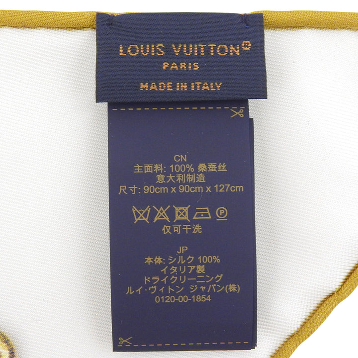 Excellent LOUIS VUITTON scarf Heirloom White system silk Women M96694