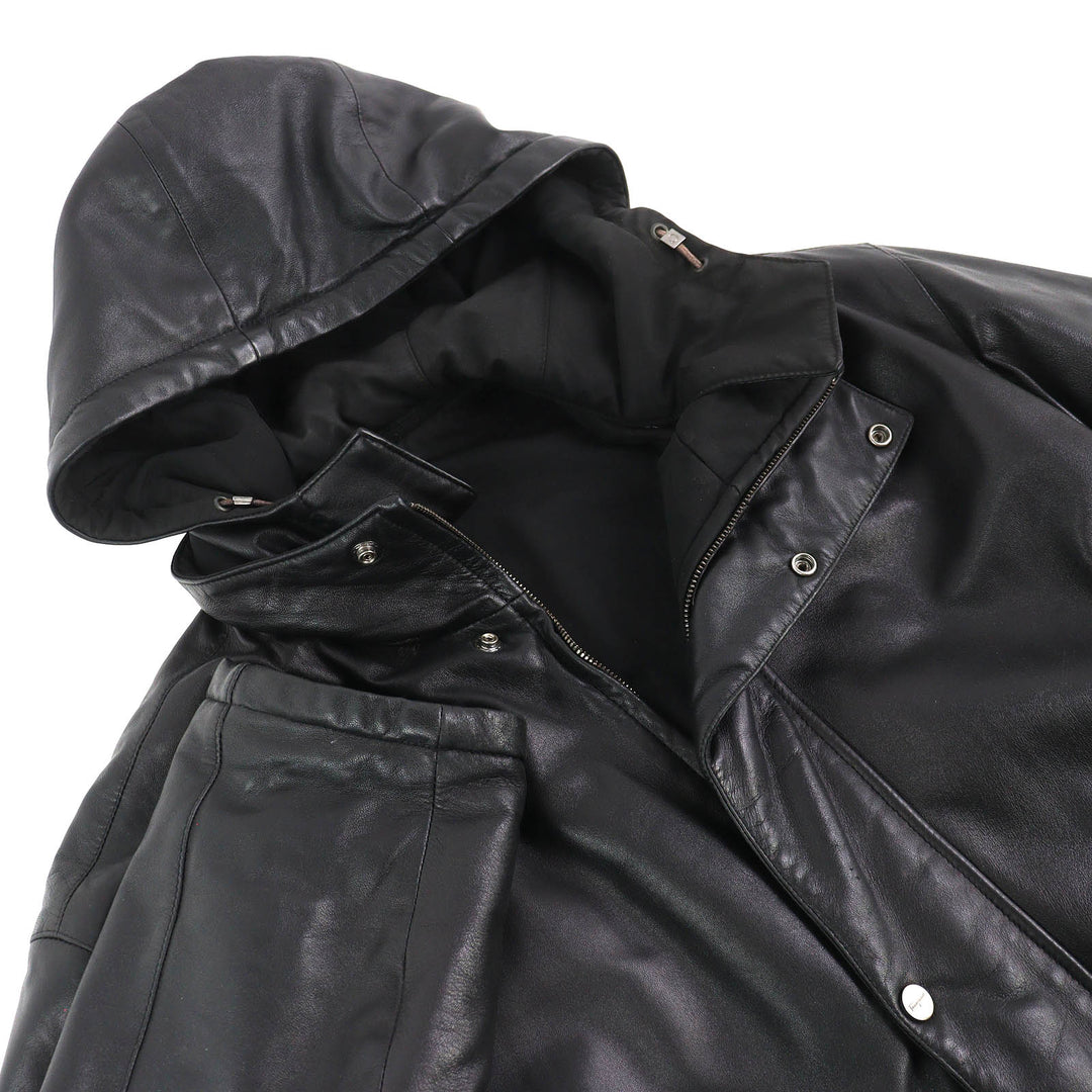 Fair Salvatore Ferragamo coat Gancini Reversible Padded Hooded Leather 48