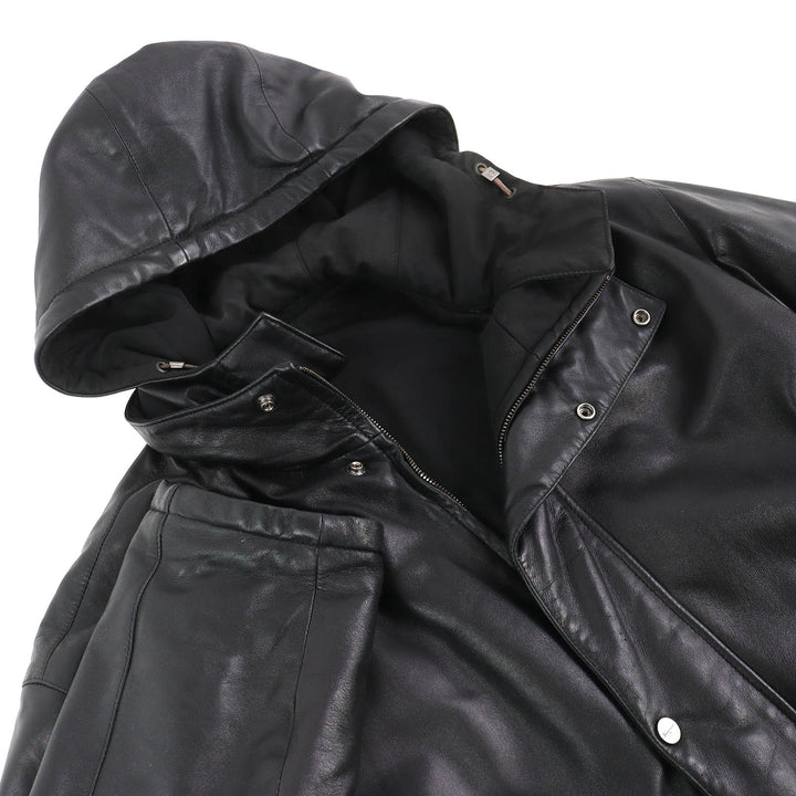 Fair Salvatore Ferragamo coat Gancini Reversible Padded Hooded Leather 48