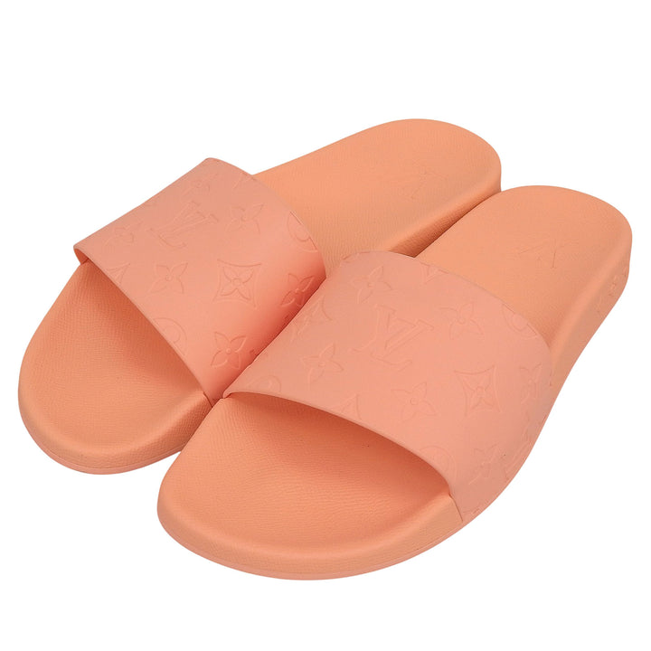 Excellent LOUIS VUITTON Sandals Waterfront Line Mules salmon pink rubber mens 8