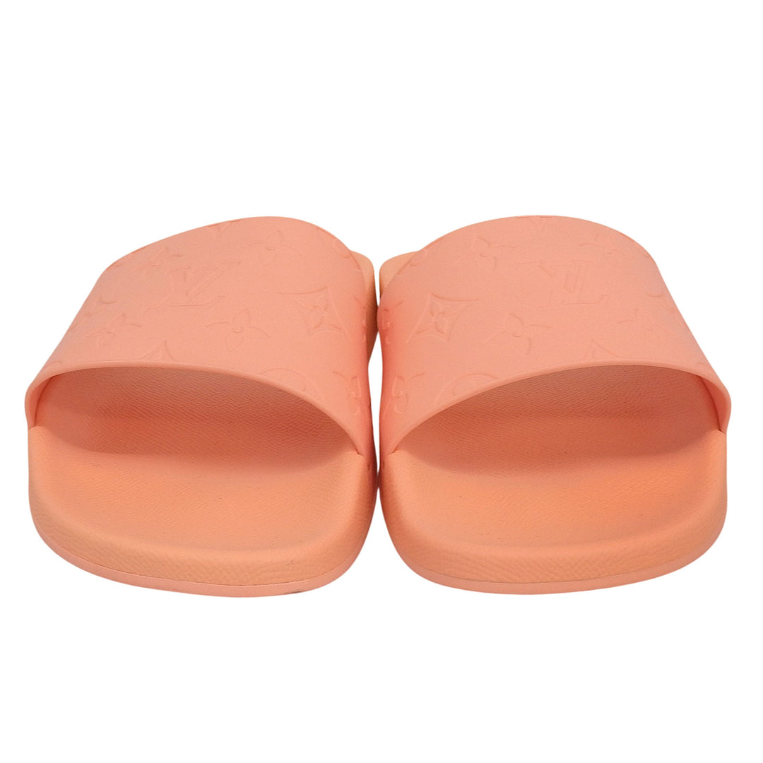 Excellent LOUIS VUITTON Sandals Waterfront Line Mules salmon pink rubber mens 8