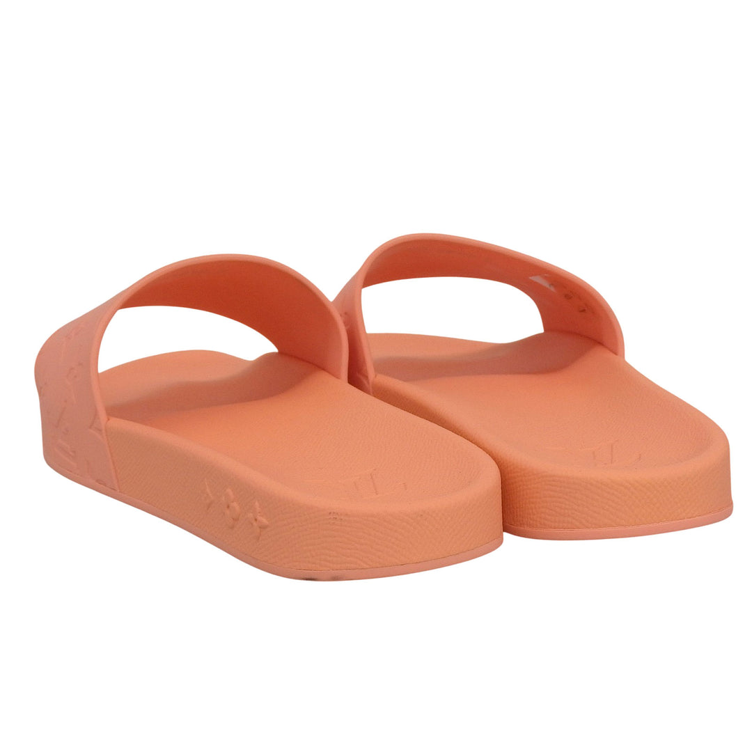 Excellent LOUIS VUITTON Sandals Waterfront Line Mules salmon pink rubber mens 8