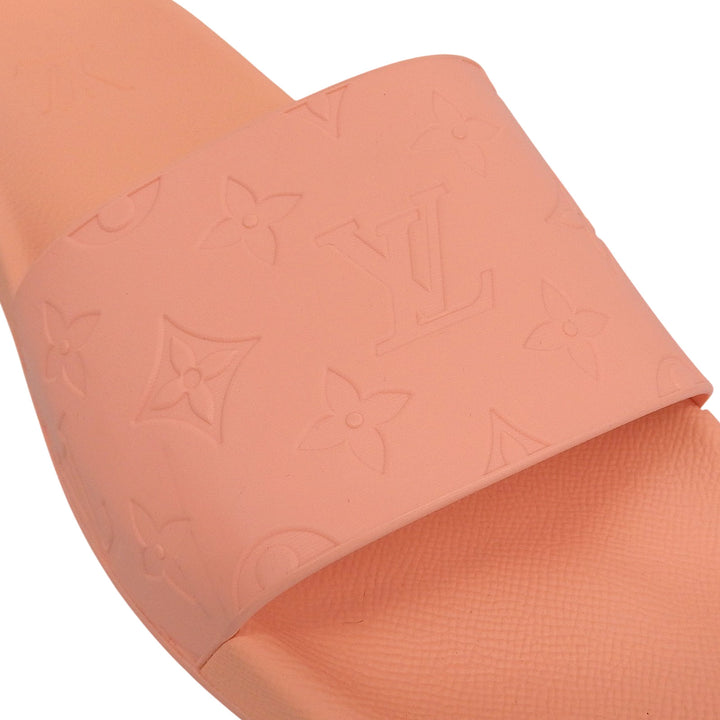 Excellent LOUIS VUITTON Sandals Waterfront Line Mules salmon pink rubber mens 8