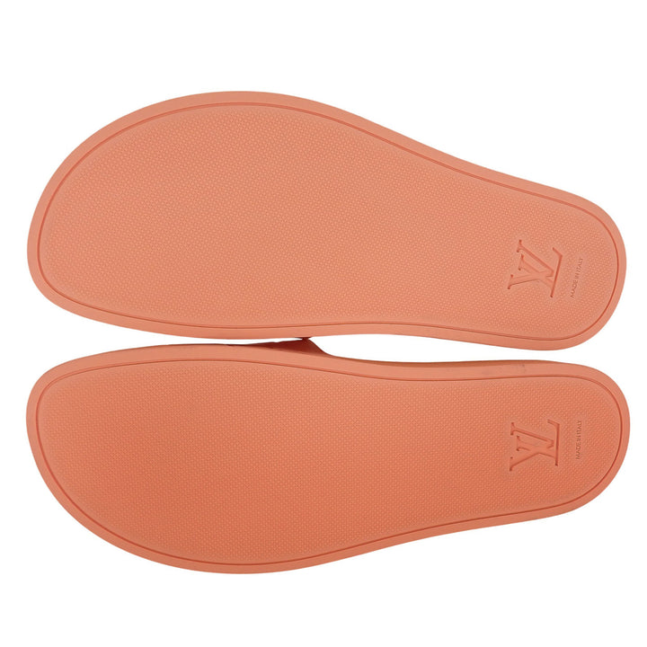 Excellent LOUIS VUITTON Sandals Waterfront Line Mules salmon pink rubber mens 8