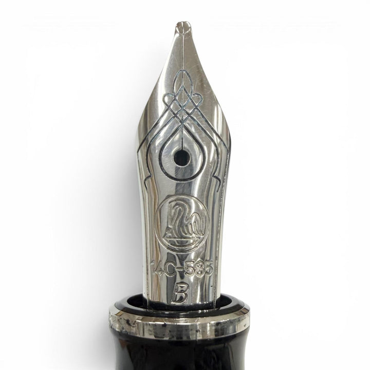 Excellent PERIKAN fountain pen Sovereign stripe black 14K mens M405