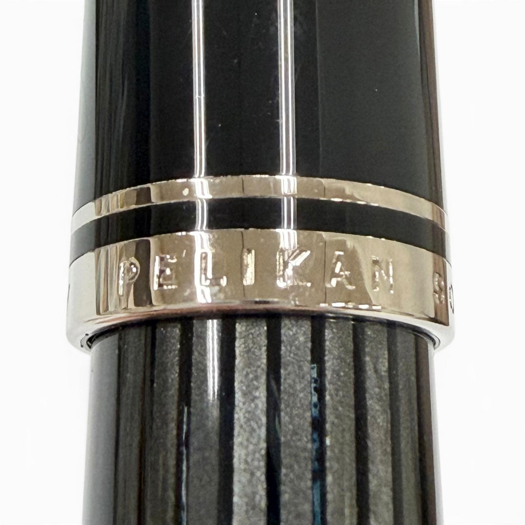 Excellent PERIKAN fountain pen Sovereign stripe black 14K mens M405