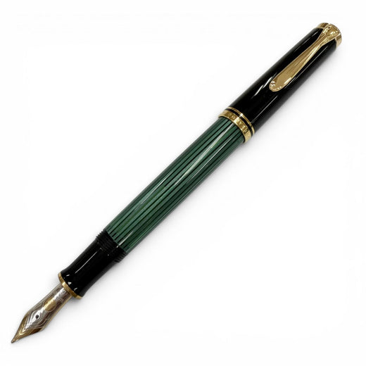 Excellent PERIKAN fountain pen Souverene M400 Green Stripe 14K mens