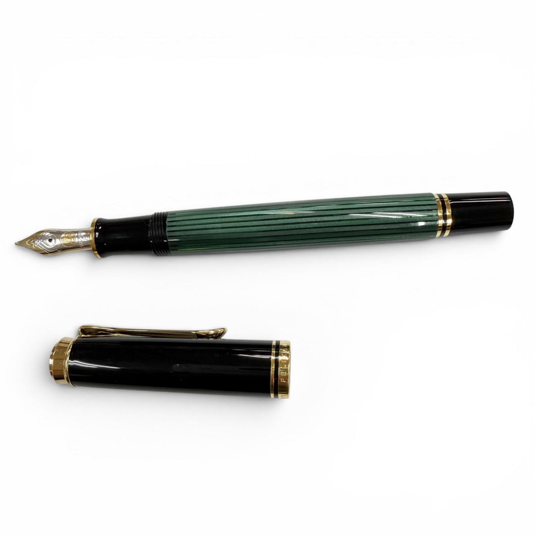 Excellent PERIKAN fountain pen Souverene M400 Green Stripe 14K mens