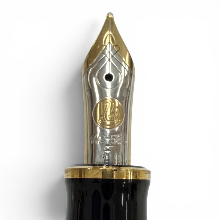 Excellent PERIKAN fountain pen Souverene M400 Green Stripe 14K mens
